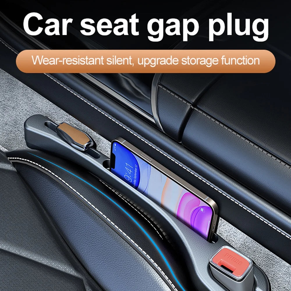 2PCS Car Seat Gap Filler Organizer, Car Seat Gap Organizer to Block Falling of Essential Items, Car Side Seat Gap Filler for Car, Universal Car Gap Filler for Cars, Suvs & Trucks - BLACK