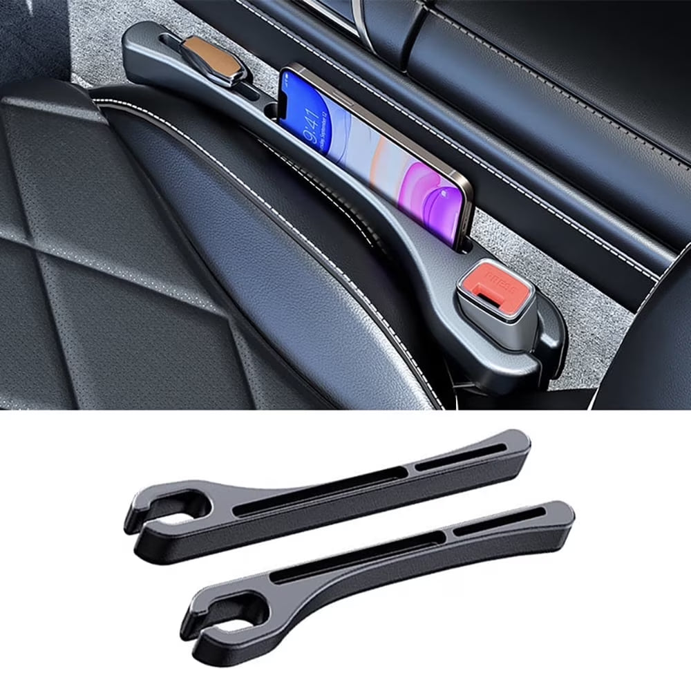2PCS Car Seat Gap Filler Organizer, Car Seat Gap Organizer to Block Falling of Essential Items, Car Side Seat Gap Filler for Car, Universal Car Gap Filler for Cars, Suvs & Trucks - BLACK