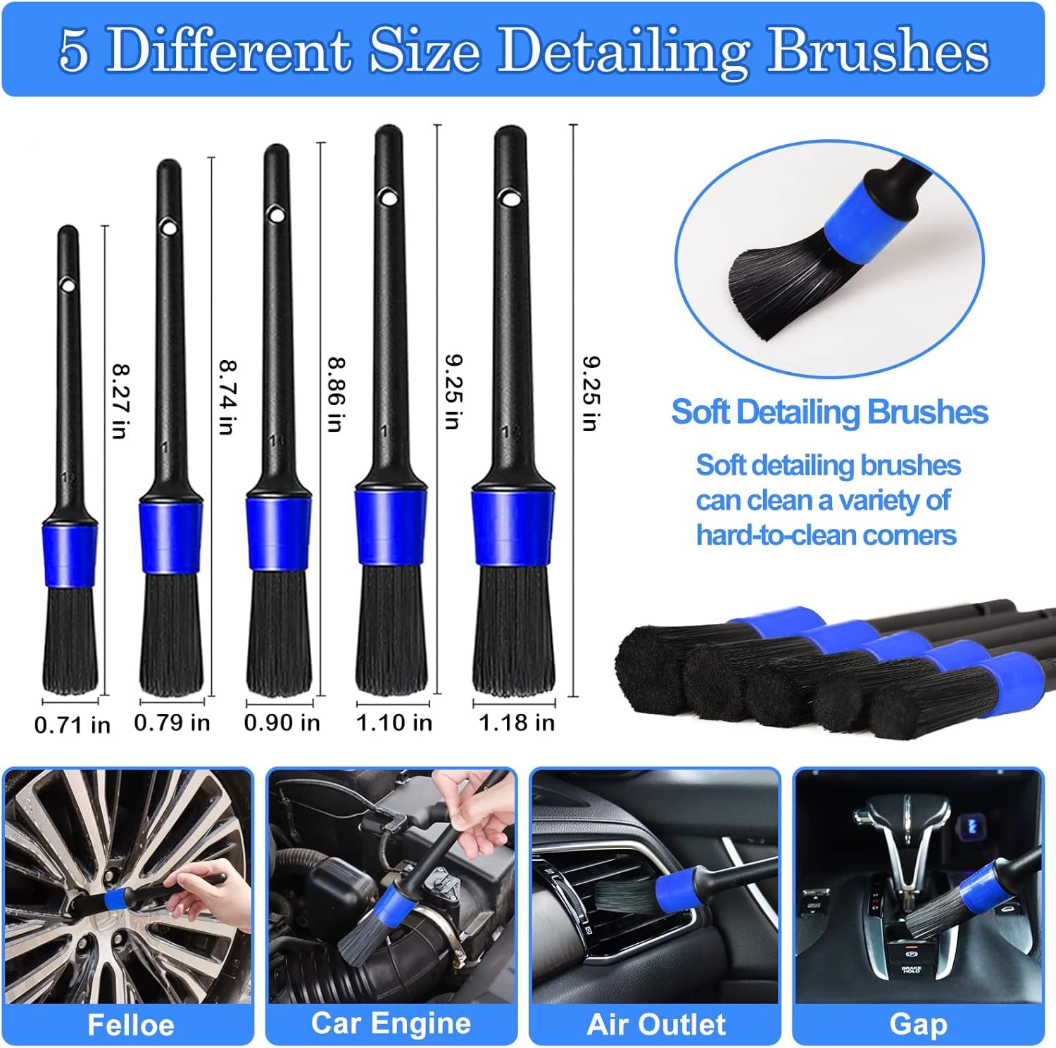 27Pcs Car Detailing Kit, Car Cleaning Kit, Car Detailing Brush Set, Drill Brush Set, Car Detailing Brushes, Car Wash Kit, Car Accessories, Car Cleaning Supplies for Interior, Exterior, Wheels